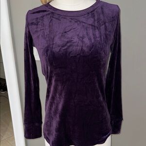 Women's Purple Velour Long Sleeve Top